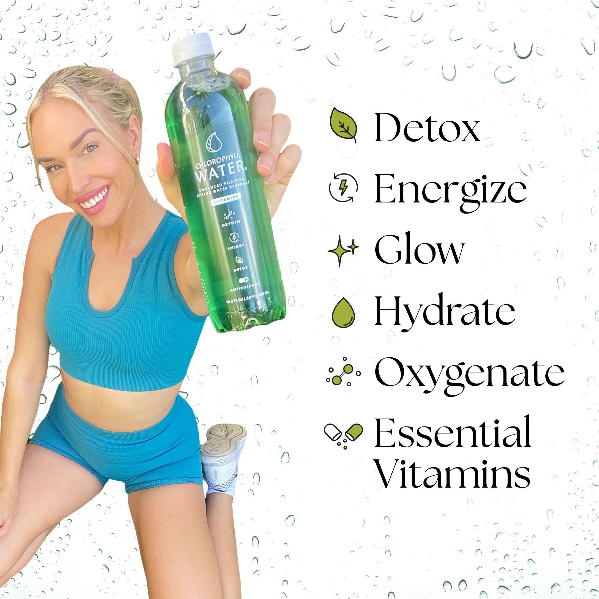 Chlorophyll Water® (Case of 12): Chlorophyll & Ultra-Purified Water with Essential Vitamins A, B12, C and D3